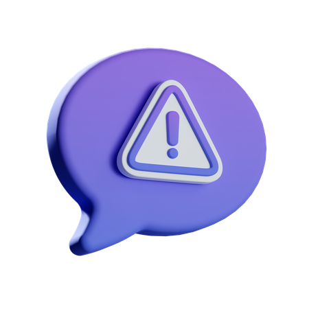 Warning Chat  3D Icon