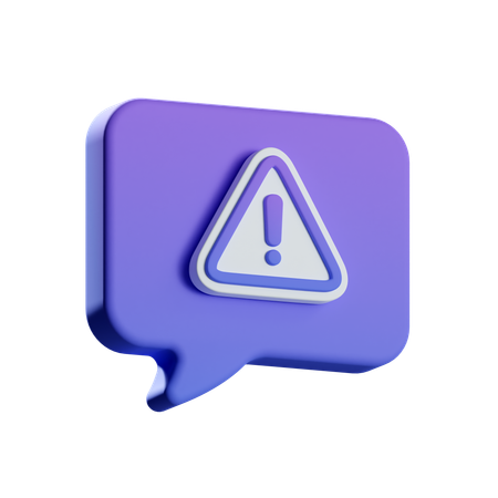 Warning Chat  3D Icon