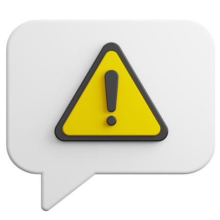 Warning Chat  3D Icon