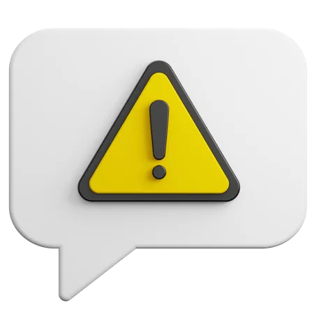 Warning Chat  3D Icon