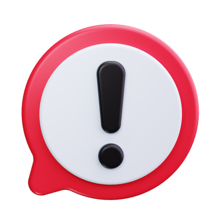 Warning Chat  3D Icon