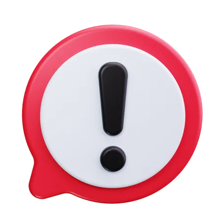 Warning Chat  3D Icon