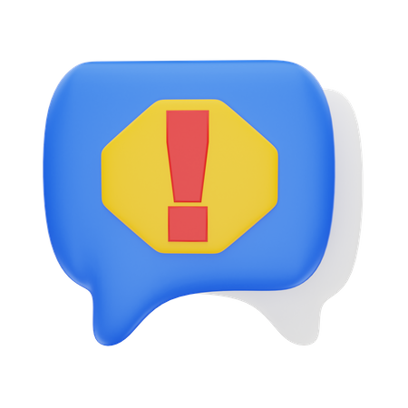 Warning Chat  3D Icon