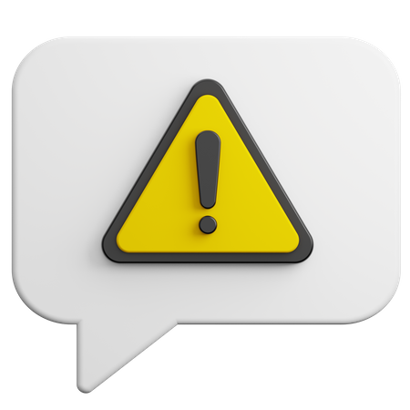 Warning Chat 3D Icon