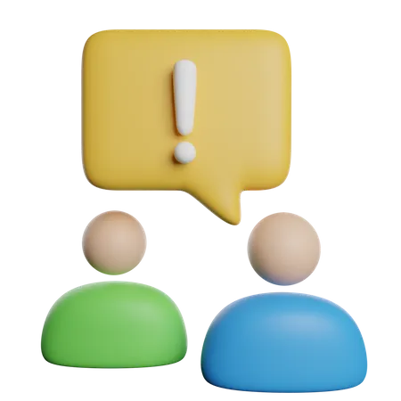Warning Chat Talk 3D Icon