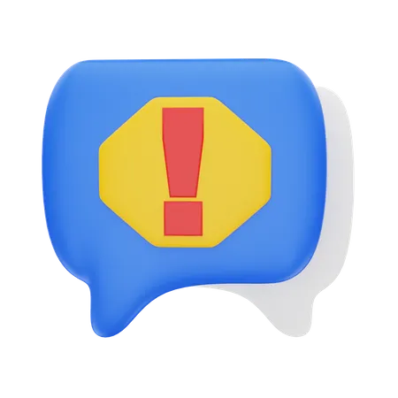 Warning Chat  3D Icon