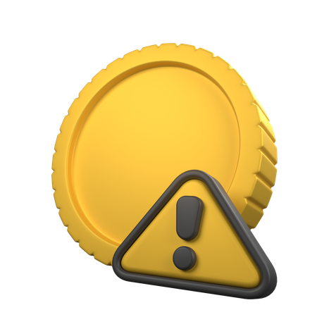 Warning coin  3D Icon