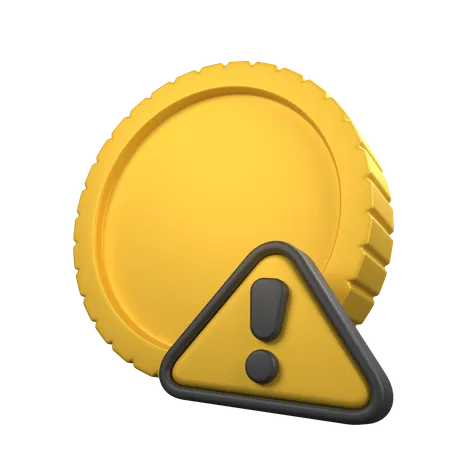 Warning coin  3D Icon