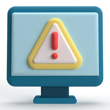 Warning Computer  3D Icon