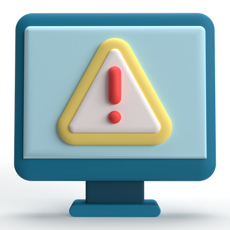 Warning Computer  3D Icon