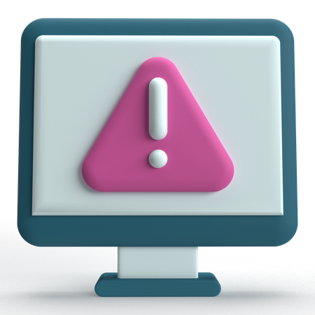 Warning Computer  3D Icon