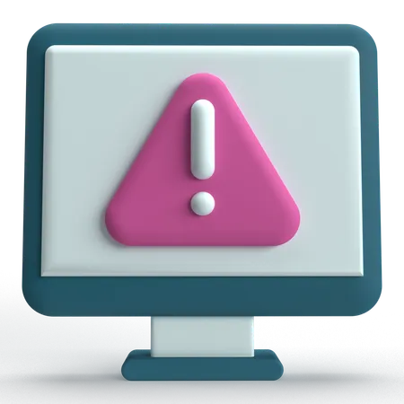 Warning Computer  3D Icon