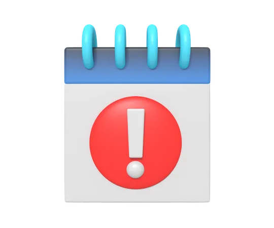 Calendar Warning Danger 3D Icon