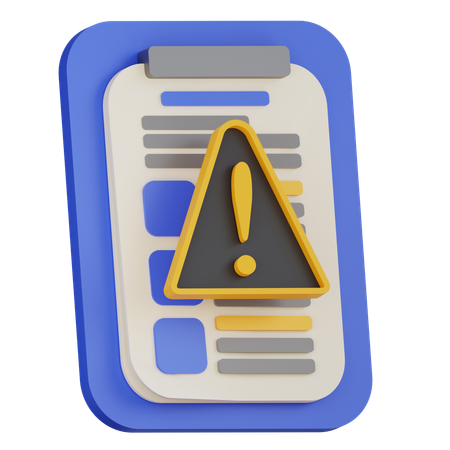 Warning document  3D Icon