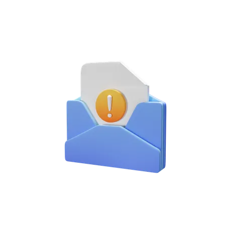 3 D Warning Email 3D Icon