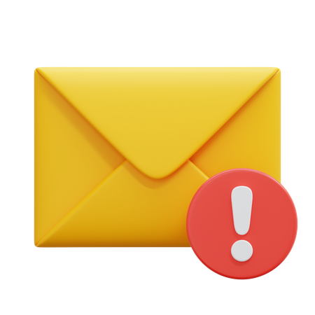 Warning Email  3D Icon