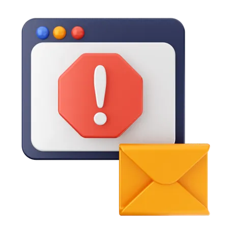 Warning Email  3D Icon