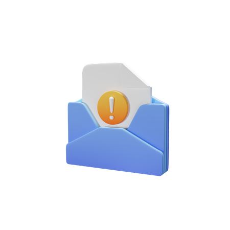 Warning Email  3D Icon