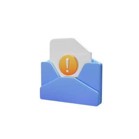 Warning Email  3D Icon
