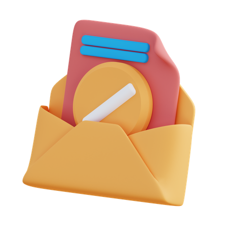 Warning Email  3D Icon