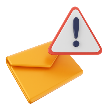 Warning Email Message  3D Icon