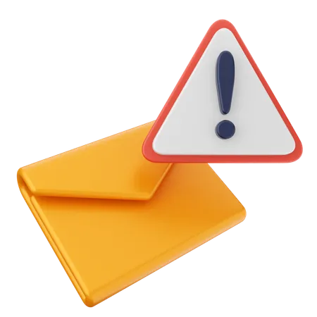 Warning Email Message  3D Icon