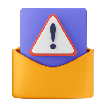 Warning Email Message  3D Icon