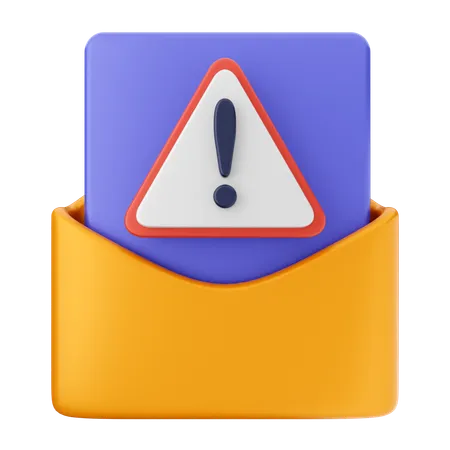 Warning Email Message  3D Icon