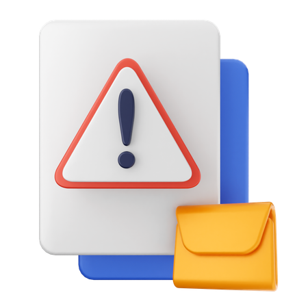 Warning Email Message  3D Icon