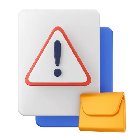 Warning Email Message  3D Icon