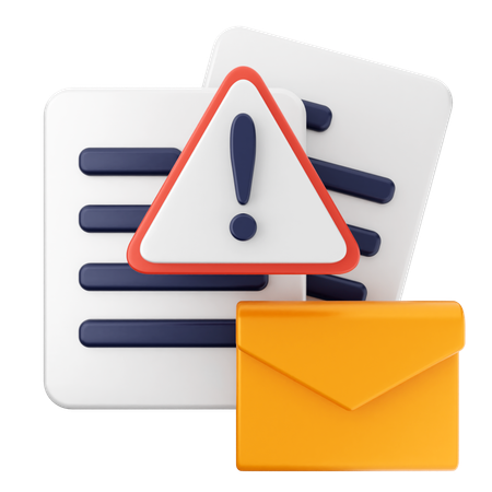 Warning Email Message  3D Icon