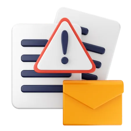 Warning Email Message  3D Icon