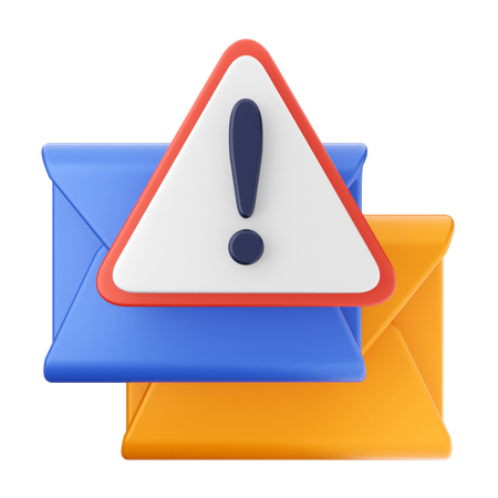 Warning Email Message  3D Icon