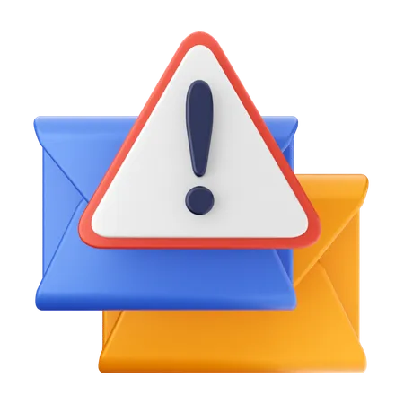 Warning Email Message  3D Icon