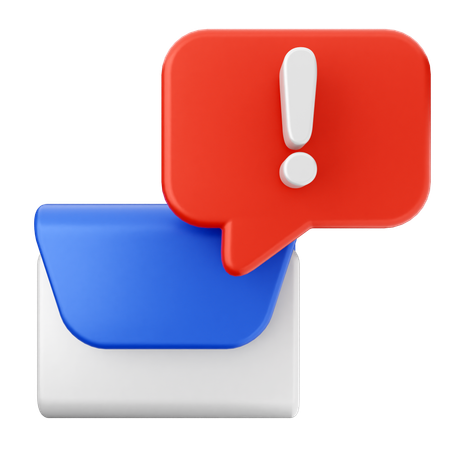 Warning Email Message  3D Icon