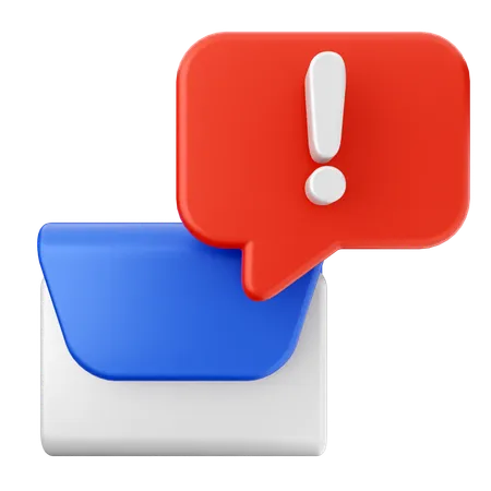 Warning Email Message  3D Icon