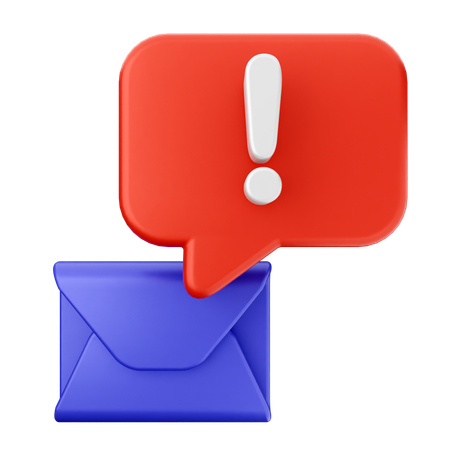 Warning Email Message  3D Icon