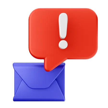 Warning Email Message  3D Icon