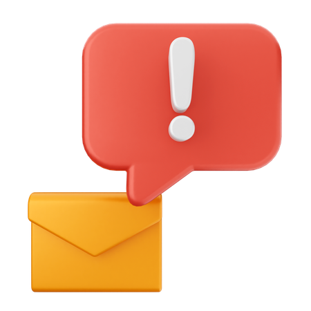 Warning Email Message  3D Icon