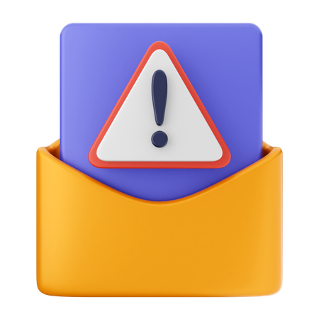 Warning Email Message  3D Icon