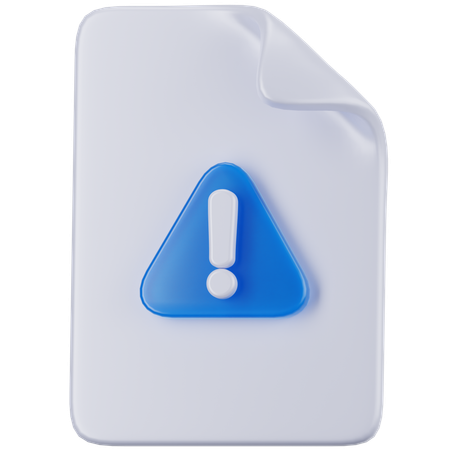 Warning File  3D Icon