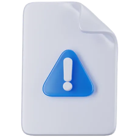 Warning File  3D Icon