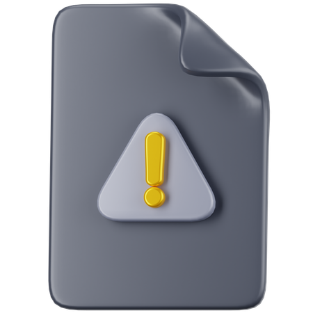 Warning File  3D Icon