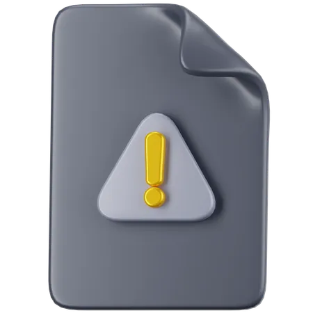 Warning File  3D Icon