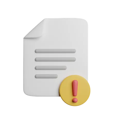 Warning File  3D Icon