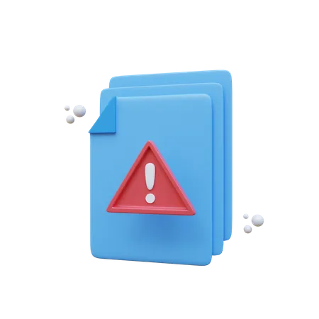 Warning File  3D Icon