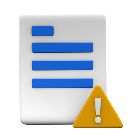 Warning file  3D Icon
