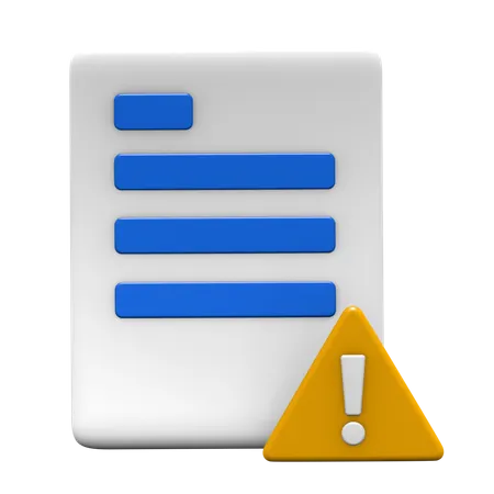 Warning file  3D Icon