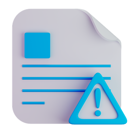 Warning file  3D Icon