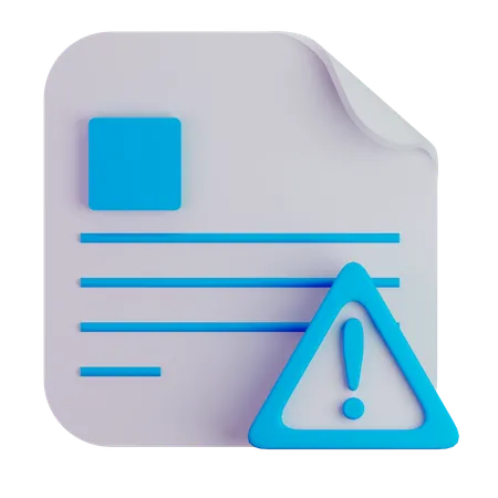 Warning file  3D Icon